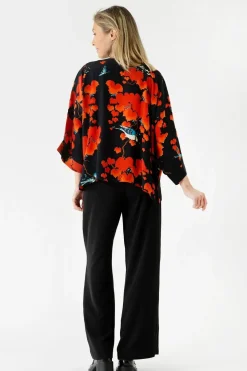 Outlet One Hundred Stars Acer Black Crepe Kimono