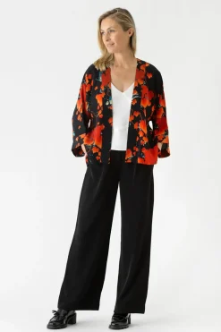Outlet One Hundred Stars Acer Black Crepe Kimono