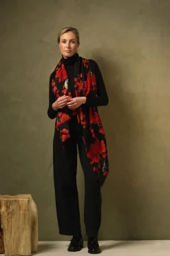 Hot One Hundred Stars Acer Black Wool Scarf