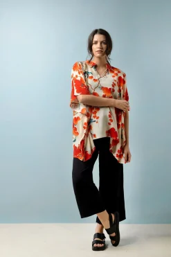 Online One Hundred Stars Acer Red Tunic Top