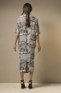 New One Hundred Stars Ancient Columns Charcoal Rachel Dress