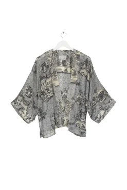 Best One Hundred Stars Ancient Columns Charcoal Kimono