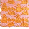 One Hundred Stars Ancient Columns Orange Silk Scarf