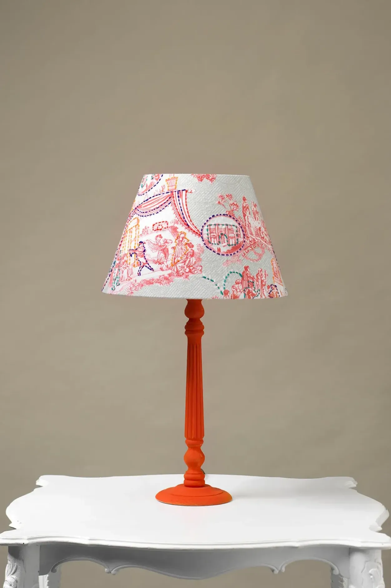 Clearance One Hundred Stars Ancient Columns Pink 14" Tapered Lampshade