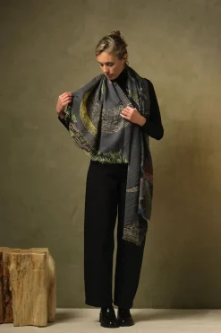 Best One Hundred Stars Bird Ink Wool Scarf