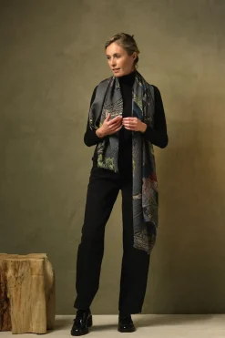 Clearance One Hundred Stars Bird Ink Wool Scarf