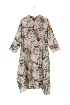 One Hundred Stars Chinoiserie Pink Asymmetric Dress