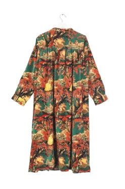 Hot One Hundred Stars Country Toile Berry Velvet Duster Coat