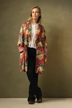 Clearance One Hundred Stars Country Toile Berry Velvet Boyfriend Jacket