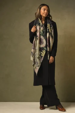Online One Hundred Stars Daisy Black Wool Scarf