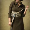 Best One Hundred Stars Dhurrie Taupe Obi Belt