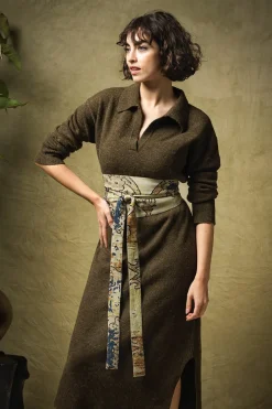 Best One Hundred Stars Dhurrie Taupe Obi Belt