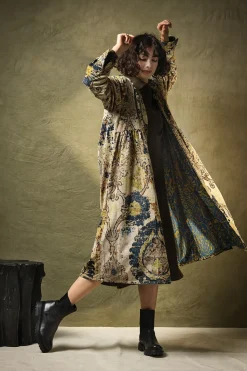 Outlet One Hundred Stars Dhurrie Taupe Velvet Duster Coat
