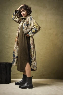 Outlet One Hundred Stars Dhurrie Taupe Velvet Duster Coat