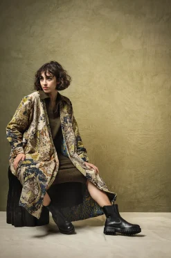 Outlet One Hundred Stars Dhurrie Taupe Velvet Duster Coat