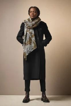 Outlet One Hundred Stars Etched Flower Khaki Kew Scarf