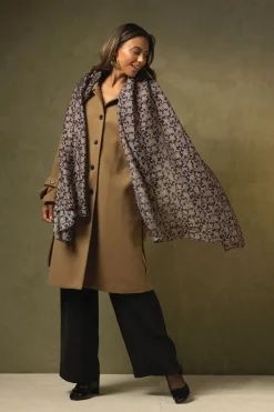 One Hundred Stars Floral Paisley Blue Scarf