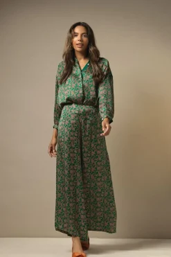 New One Hundred Stars Floral Paisley Green Darcy Shirt