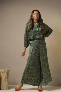 New One Hundred Stars Floral Paisley Green Darcy Shirt