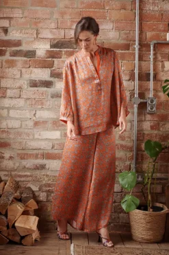 Clearance One Hundred Stars Floral Paisley Orange Darcy Shirt