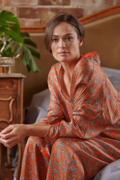 Clearance One Hundred Stars Floral Paisley Orange Darcy Shirt
