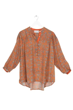 Clearance One Hundred Stars Floral Paisley Orange Darcy Shirt