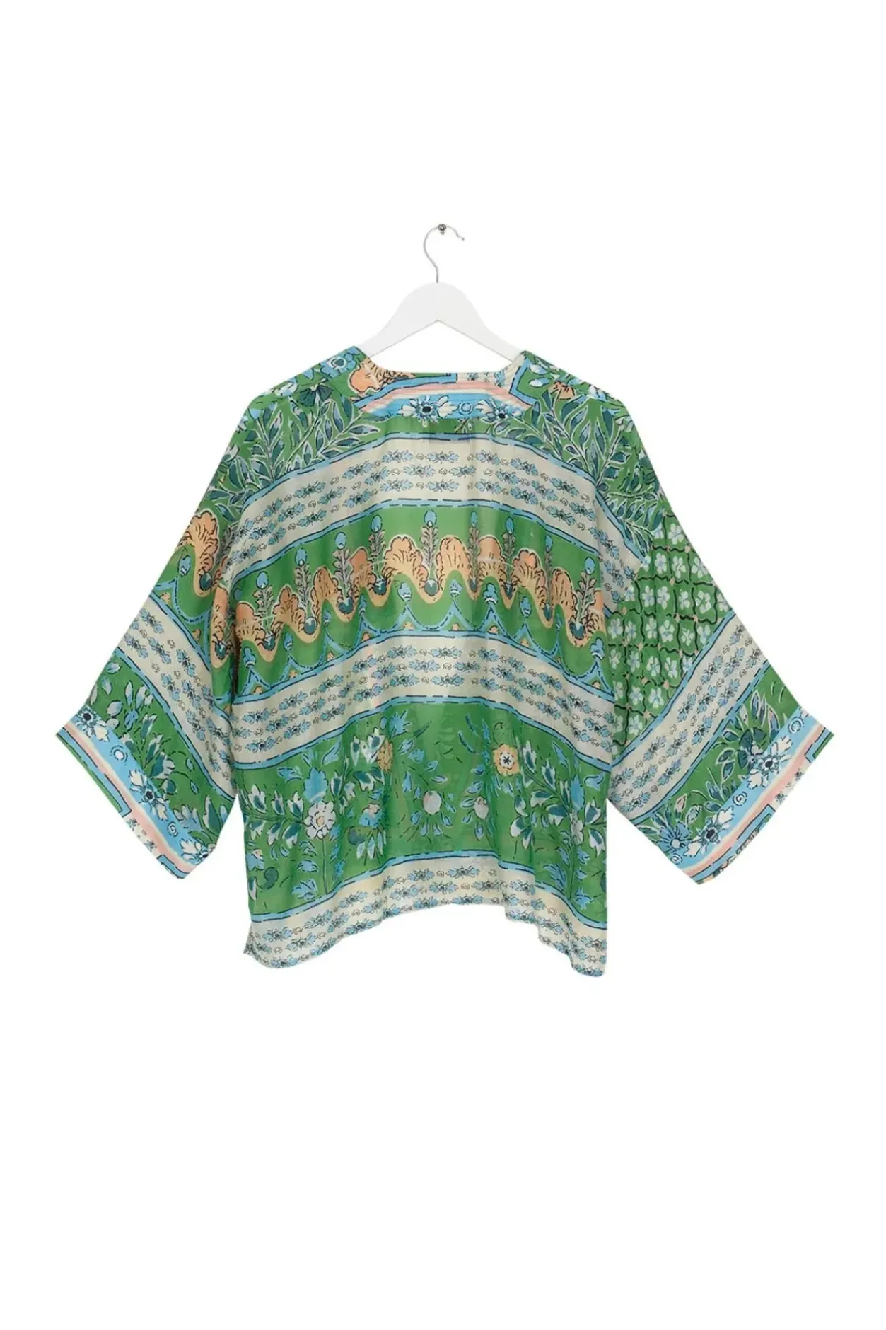 Clearance One Hundred Stars Folk Flowers Green Kimono