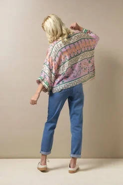 Discount One Hundred Stars Folk Flowers Pink Kimono