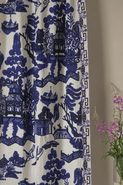 Sale One Hundred Stars Giant Willow Blue Linen Panel