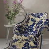 Hot One Hundred Stars Giant Willow Blue Velvet Throw