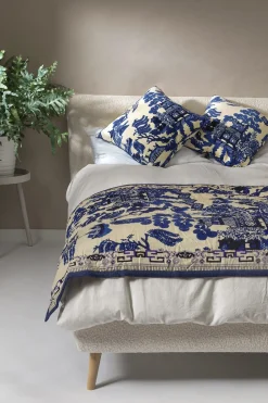 Hot One Hundred Stars Giant Willow Blue Velvet Throw