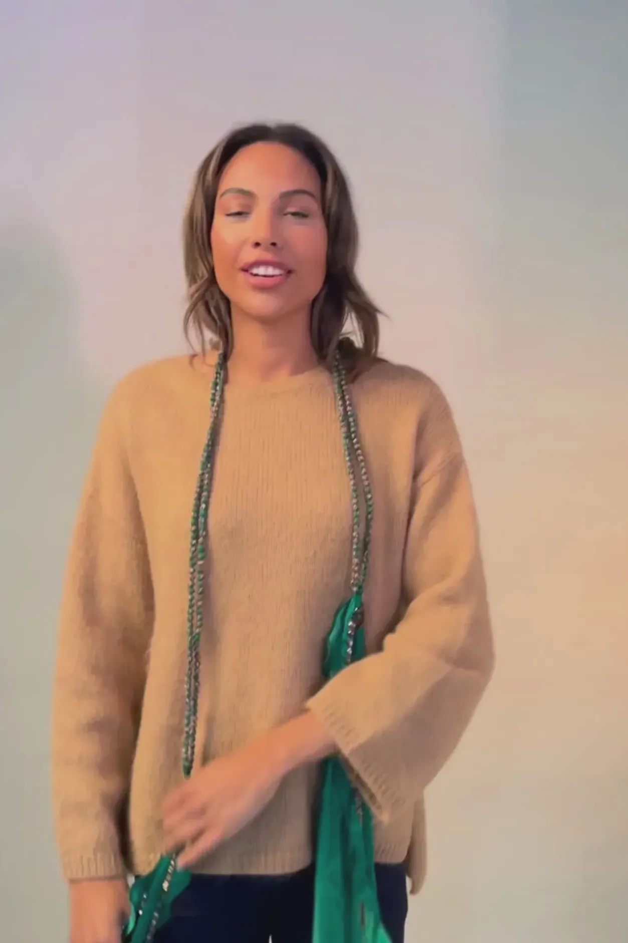 Clearance One Hundred Stars Indian Heritage Beige Necklace Scarf