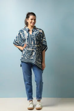 Outlet One Hundred Stars Jaipur Blue Tunic Top