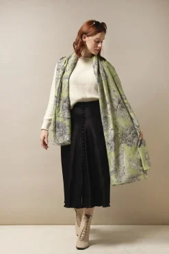 New One Hundred Stars Kew Etched Floral Fern Scarf