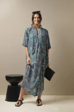 Outlet One Hundred Stars Marbled Blue Rachel Dress