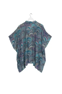 Hot One Hundred Stars Marbled Blue Tunic Top