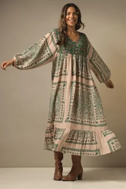 Discount One Hundred Stars Mehndi Green Boho Dress