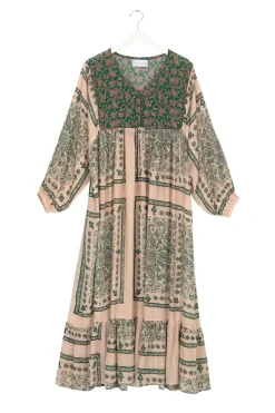 Discount One Hundred Stars Mehndi Green Boho Dress