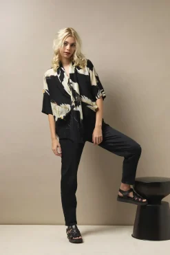 New One Hundred Stars Stork Black Rachel Top