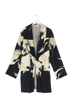 One Hundred Stars Stork Black Velvet Boyfriend Jacket