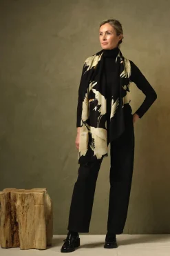 Online One Hundred Stars Stork Black Wool Scarf