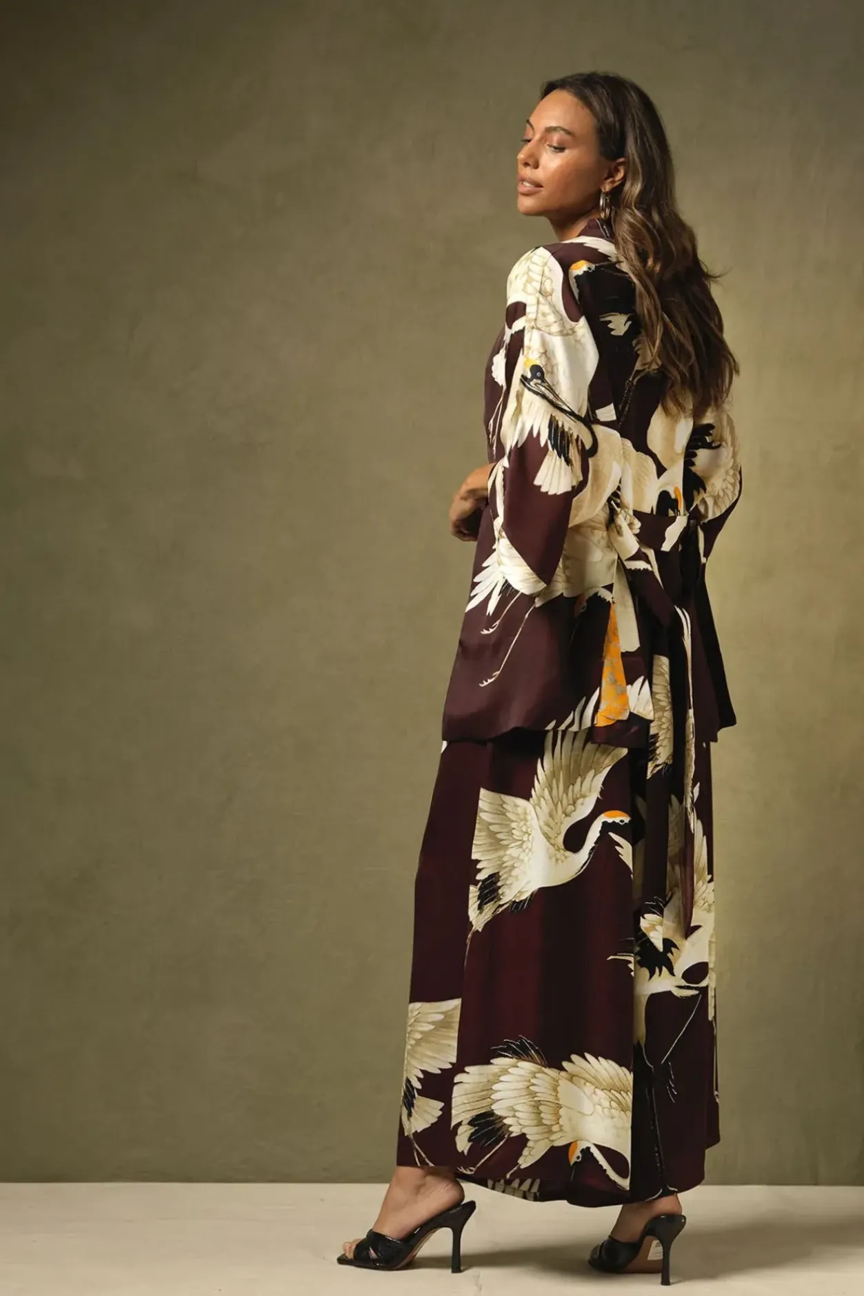 Outlet One Hundred Stars Stork Burgundy Palazzo Pant