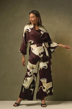 Sale One Hundred Stars Stork Burgundy Wrap Jacket