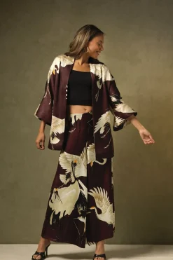 Sale One Hundred Stars Stork Burgundy Wrap Jacket