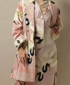 Sale One Hundred Stars Stork Pink Velvet Boyfriend Jacket