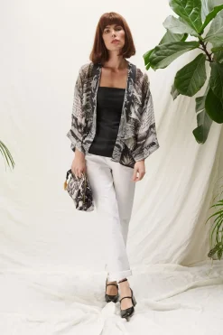 One Hundred Stars Sunburst Grey Kimono