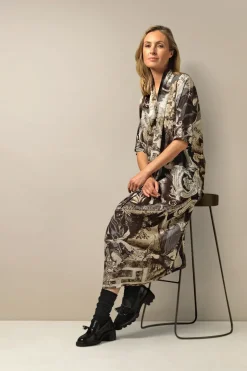 Hot One Hundred Stars Sunburst Grey Rachel Dress