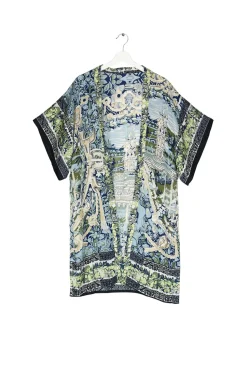 Online One Hundred Stars Tapestry Sea Midi Kimono