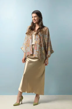 Outlet One Hundred Stars Tudor Rose Grey Kimono