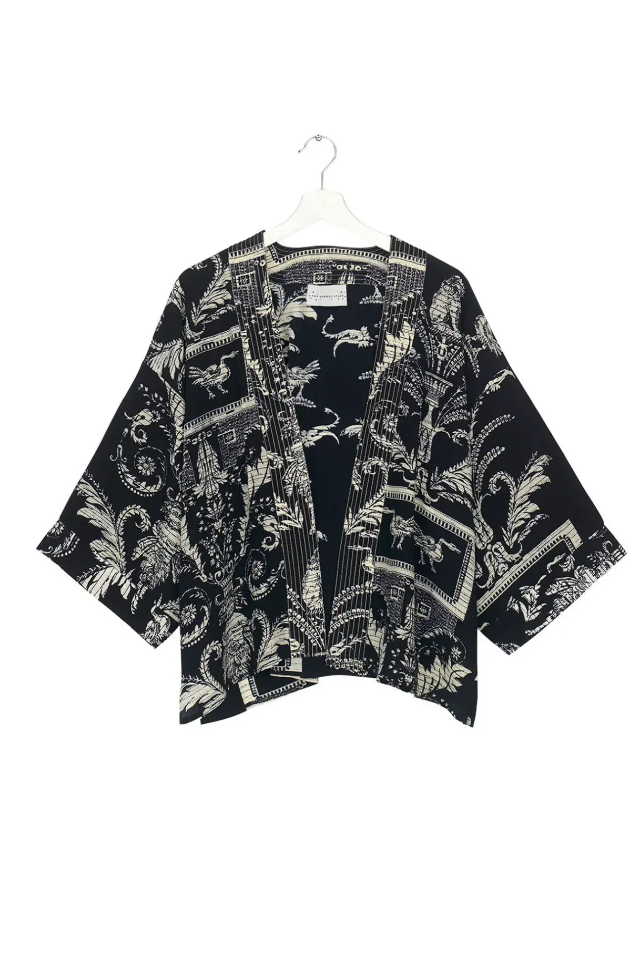 Sale One Hundred Stars Vintage Damask Black Crepe Kimono